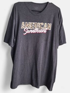 American Sweetheart Charcoal Graphic Tee - Relaxed Short Sleeve